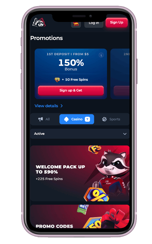BetFury mobile promotions screen